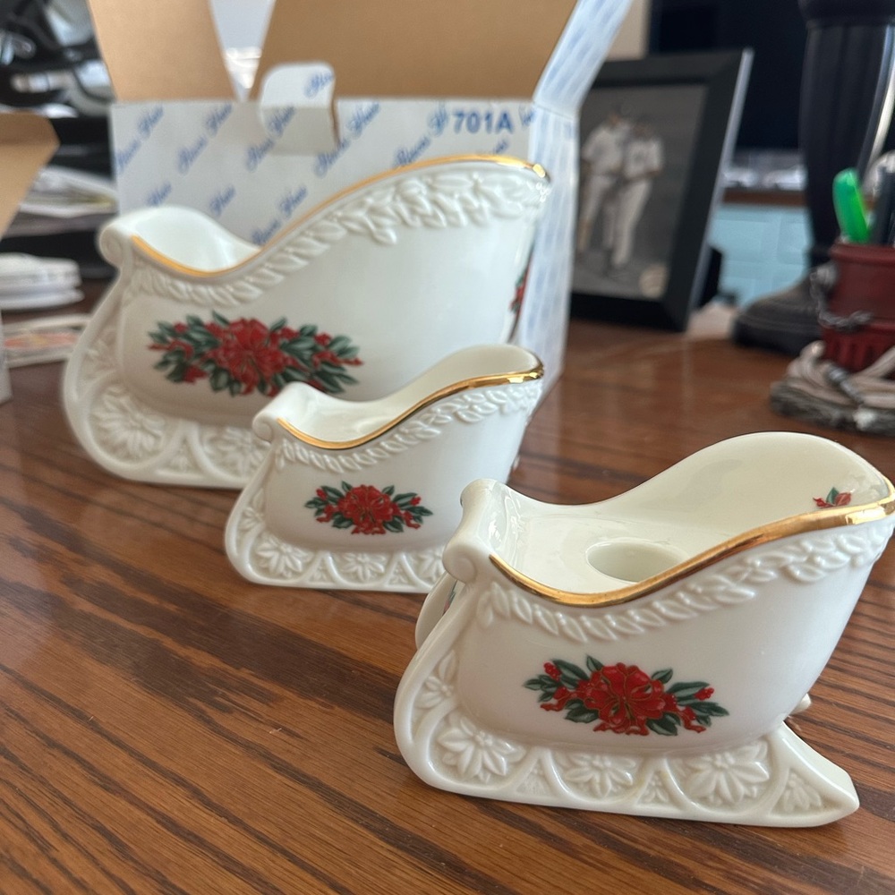Princess House Christmas Candle Holder Set